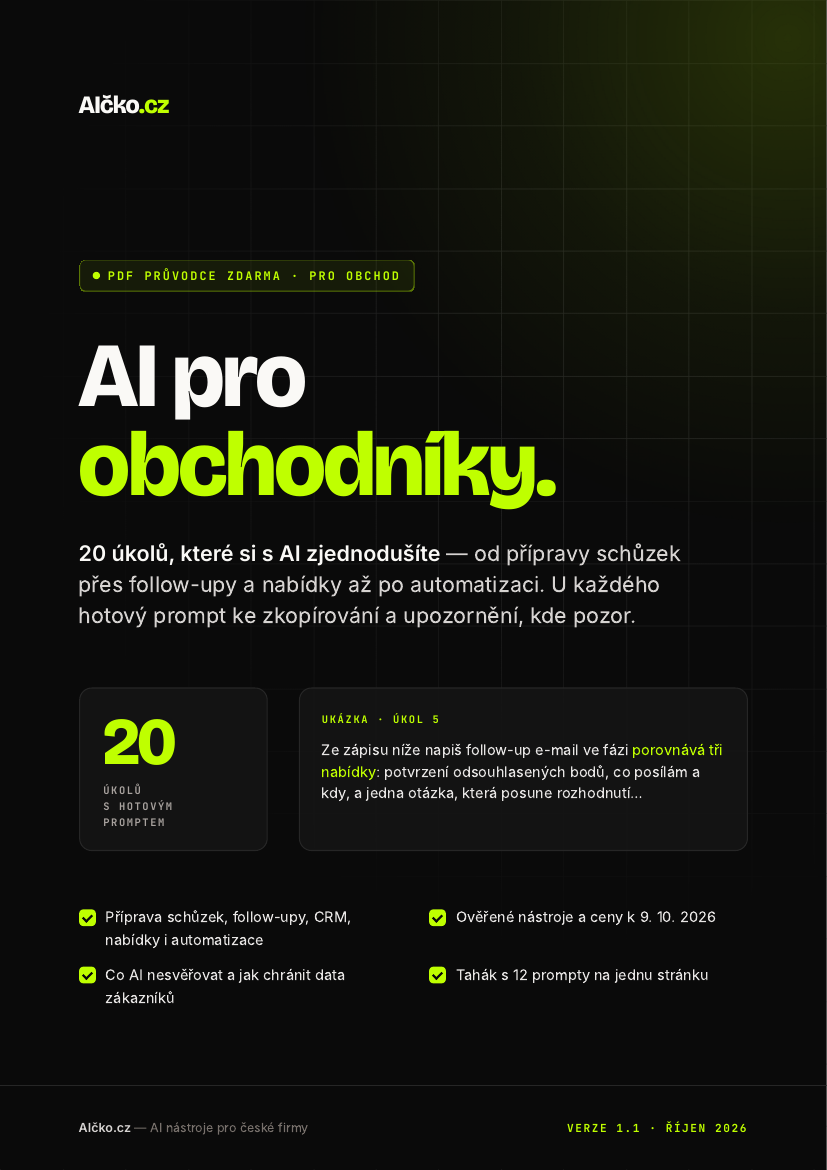 Obálka: AI pro obchodníky: průvodce úkolů a promptů