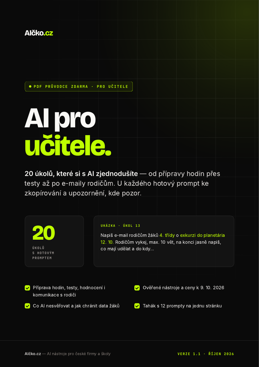 Obálka: AI pro učitele: průvodce úkolů a promptů